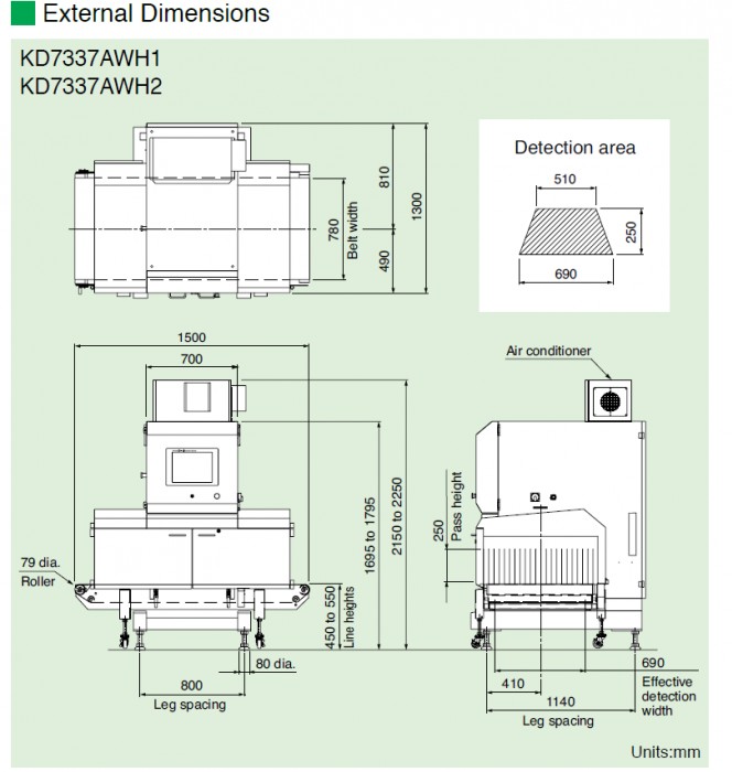 KD7337AWH1/AWH2 do dużych produktów pakowanych i kartonów