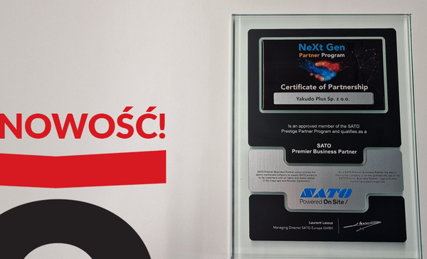 Yakudo zdobywa certyfikat programu NeXt Gen Prestige Partner Program od firmy SATO Europe